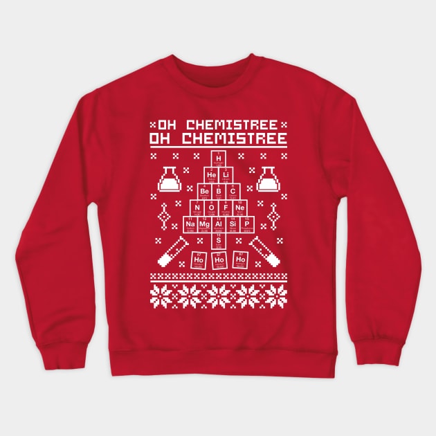 Oh Chemistree Oh Chemistree Chemistry Ugly Sweater Pixel Crewneck Sweatshirt by DetourShirts